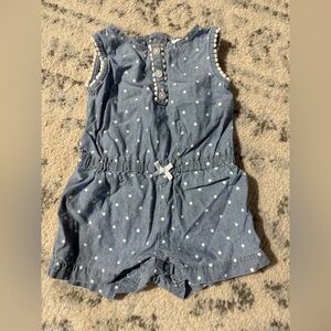 Carter's Blue and White Polka Dot Romper